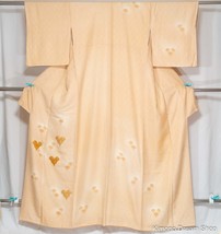 Simple Folding Fan Pattern Kimono - Traditional Silk Ladies Tsukesage - Tea Cere - £35.17 GBP