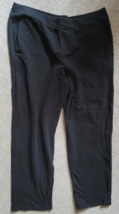 Women&#39;s Time and Tru Pants Size XL Solid Black Pockets Elastic Waist Wor... - $9.99