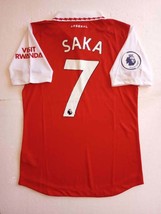 Bukayo Saka #7 Arsenal FC EPL Match Slim Fit Red Home Soccer Jersey 2022-2023 - £86.52 GBP