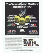 80's Ten Pro Print Ad Tennis Racquetball Balls 8.5" x 11" - $361.83 MXN