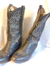 Vintage Tony Lama Black Cowboy Boots 8.5D - £7.85 GBP