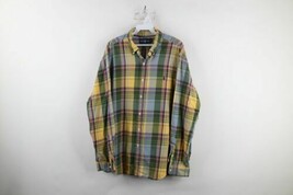 Vtg 90s Ralph Lauren Mens XL Classic Fit Faded Rainbow Plaid Button Down... - $39.55