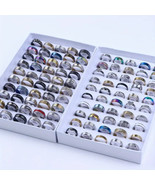 20pcs Fashion Ring Set Made Of Stainless Steel Wide Band Design Mix and ... - £11.52 GBP