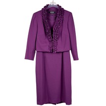 Kasper Womens Dress Jacket Blazer 6 Set Purple Ruffle Shift Career Casua... - £30.95 GBP