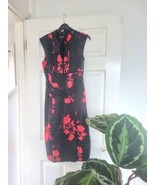 PHASE EIGHT Red &amp; Black Oriental Style Pencil Wiggle Dress 10 - $33.80