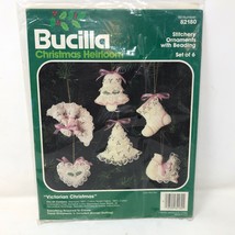 VTG NIP Bucilla Victorian Christmas Stitchery Embroidery Ornaments Kit 8... - £38.91 GBP