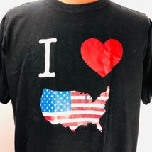 I Love Heart USA Flag T Shirt 2XL Oren Sport Black Patriotic NY New York - £19.57 GBP