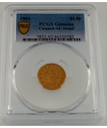 1901 Gold Liberty Quarter Eagle Graded by PCGS as AU Details - €722,30 EUR