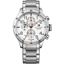 Orologio Tommy Hilfiger Uomo 1791140 Quarzo Con Acciaio Quadrante Bianco 46mm - £82.54 GBP