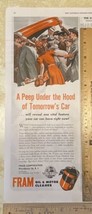 Vintage Print Ad Fram Filter Oil and Motor Cleaner Car Hood 1940s 13.5&quot; ... - $9.79