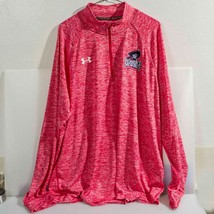 Robert Morris Under Armour 1/4 Zip Long Sleeve Red XL HeatGear Shirt - $79.19