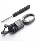 Genuine Leather Braided Keychain Strap Accessories Car Key Chain Rope Ke... - £11.62 GBP