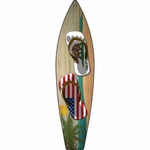 California Flag and US Flag Flip Flop Novelty Mini Metal Surfboard MSB-243 - $16.95