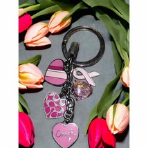 Retired coach vintage keychain with hearts and breast cancer sign - £50.70 GBP