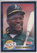 M) 1991 Score Baseball Trading Card - Rickey Henderson #875 - £1.48 GBP