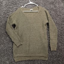 BP Sweater Women Large Olive Green Long Sleeve Relaxed Ripped Cozy Knit Top - $15.55 CAD