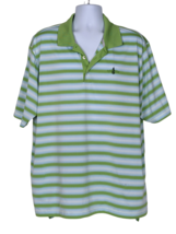 Adidas Men&#39;s Climacool Polo Golf Shirt Sz 2XL Lime Green Striped EVERGRE... - £12.46 GBP