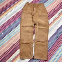 Vintage Carhartt Pants Men’s 34x36 Carpenter Double Knee Duck Canvas B01 BRN USA - £58.39 GBP