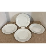 (4) Noritake 3132 Cache Pot Salad Plates Pale Pastel Florals Platinum Tr... - £35.10 GBP