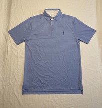 Bobby Jones X-H20 Performance Golf Polo Shirt Blue Micro Plaid Mens Medium  - £13.62 GBP