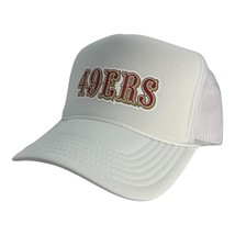 NEW SAN FRANCISCO 49ERS WHITE HAT 5 PANEL HIGH CROWN TRUCKER SNAPBACK BA... - £18.30 GBP