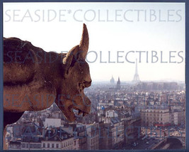 COOL PHOTO Crouching Gargoyle Spies the Eiffel Tower by PM A - £33.50 GBP