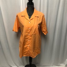 Talbots Shirt Womens Size Large Orange Short Sleeve Button Down Cotton B... - $17.63