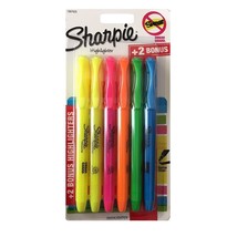 SHARPIE Pocket style Highlighters Assorted Colors 4 Pens Plus 2 Bonus - £12.78 GBP