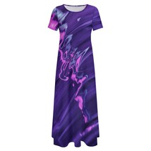  Be a Goddess in a Mesmerizing Purple Enigma Dress, Purple Paint Art Maxi Dress - £55.88 GBP+