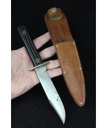 MYSTERY vintage hunting knife 1950&#39;s sheath fixed blade old ESTATE SALE - $61.53 CAD
