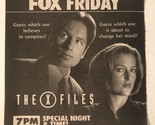 X-Files  Tv Series Print Ad Vintage David Duchovny Gillian Anderson TPA2 - $5.93