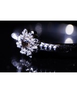 Smoky Quartz and Diamond Ladies Engagement Ring 14K White Gold Band - Gift Boxed - $225.29