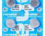 Renata 357 SR44W Batteries - 1.55V Silver Oxide 357 Watch Battery (10 Co... - $20.36