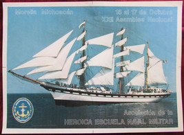 Vintage Poster Mexico Morelia Heroica Escuela Naval Military - £52.99 GBP