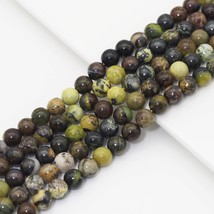 Genuine Brown Green Opal Round Smooth Beads, 6mm/8mm/10mm, Sku#U1608 - £7.94 GBP+