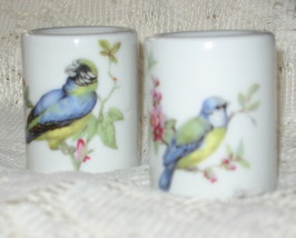 Porcelain Candle Holders - Bird Transfers - Set of Two  - $8.00
