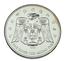 2009 Canada 1 oz Silver Thunderbird Totem, 2010 Vancouver Olympics - $84.72