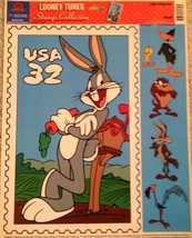 Vinyl Static Window Clings Looney Tunes USPS Stamps Bugs Tweety Taz Daffy  - $8.42