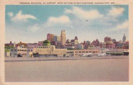 Terminal Building Airport Kansas City Missouri MO 1950 to Lamar Postcard... - $2.96