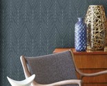 Navy And Gray Twig Hygge Herringbone Peel And Stick Wallpaper From Roomm... - $40.97
