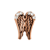 Origami Owl Charm (New) Rose Gold Wings W/ Crystals - £7.04 GBP