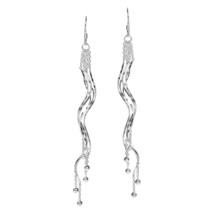Trendy Long Spiral Mobile Swirl .925 Sterling Silver Earrings - £17.79 GBP