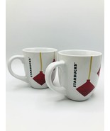 2012 Starbucks Holiday Coffee Tea Mugs White &amp; Red Hanging Christmas Orn... - $31.17 CAD