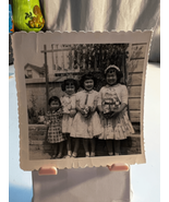 1956 Young Asian Girls in Dresses Found B&amp;W Photo-Snapshot 3.5”x3.5” Los... - £9.34 GBP