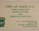Chiu An Chang Family Practice Vintage Business Card Tuscan Arizona bc8 - $3.95