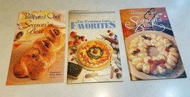 Lot Of 3 The Pampered Chef Cookbooks-2“Season’s Best&quot; 02 + 03  &amp; 1 &quot;Favorites&quot; - £5.50 GBP