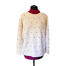 Lou &amp; Grey Sweater Womens Wool Blend Chunky Ribbed Dot Size Medium - £23.55 GBP