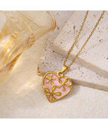 Polished Heart Shape Pendant Necklace For Women in 304 Stainless Steel w... - $17.21