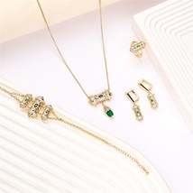 LUIZADA 2022 Jul hot selling accessory wedding jewelry set for women Green Decor - £43.07 GBP