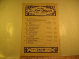Vintage Sheet Music Lorenz&#39;s TWO-PART Choruses &#39;tis Spring [Y112a] - £4.46 GBP